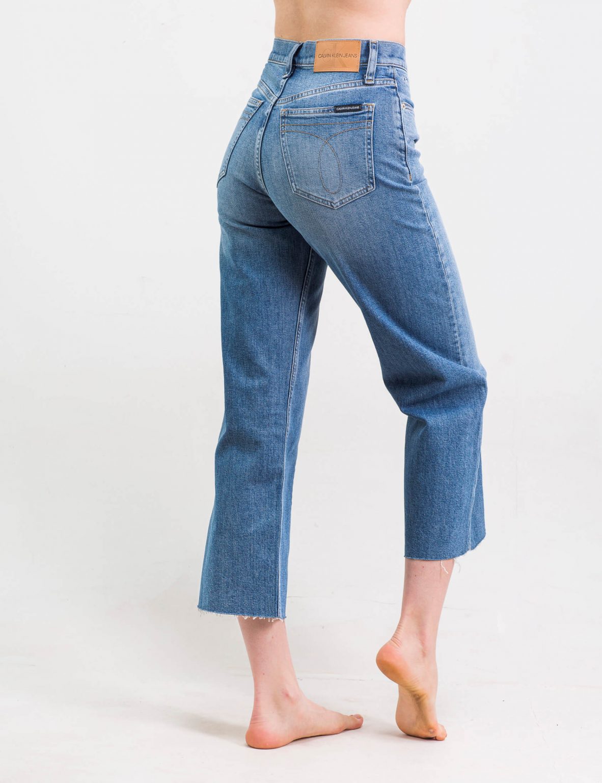 SEAMED WIDE LEG ANKLE JEANS - Your Box Cy